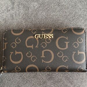 Guess Black and Brown Monogram Wallet